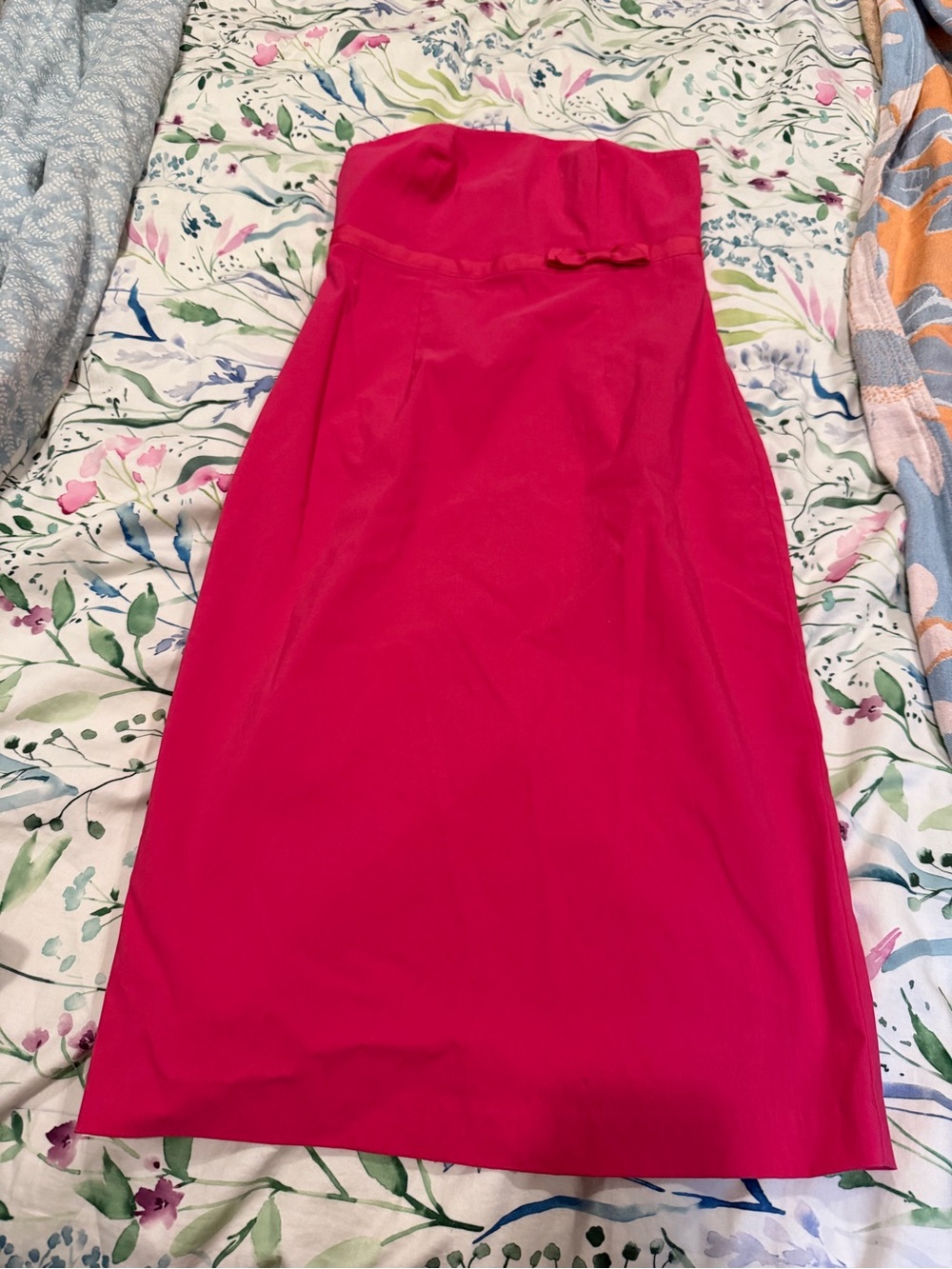 Express Strapless Sheath Dress in Hot Pink